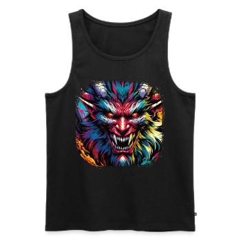 Démon Graffiti Démon Street Art Diable - Débardeur bio Premium Homme - noir - Devant - AI Model Male 178 light (178cm)