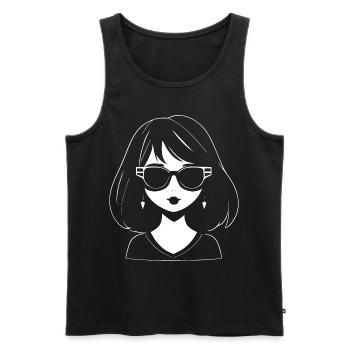 Mignon Anime Girl Gothique Manga Lunettes de soleil de conte de fées - Débardeur bio Premium Homme - noir - Devant - Michal (187cm)