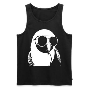 Lustiger Vogel mit Sonnenbrille Cool Bourke's Parak - Männer Premium Bio Tank Top - Schwarz - Vorne - AI Model Male 178 light (178cm)