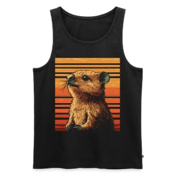 Quokka vintage - Débardeur bio Premium Homme - noir - Devant - Michal (187cm)