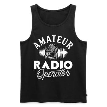 Radio amateur radio amateur RAdio - Débardeur bio Premium Homme - noir - Devant - AI Model Male 178 light (178cm)