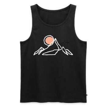 One Line Mountains - Männer Premium Bio Tank Top - Schwarz - Vorne - Michal (187cm)