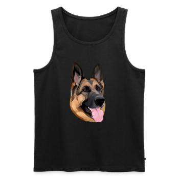 German Shepherd dog Face Art work - Men's Premium Organic Tank Top - black - Front - Michal (187cm)