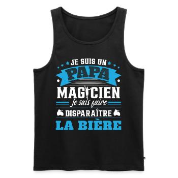 Je Suis Un Papa Magicien - Débardeur bio Premium Homme - noir - Devant - Michal (187cm)