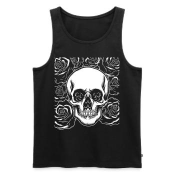 Horror Skull Skull Art Skull Gothic Heavy Metal - Men's Premium Organic Tank Top - black - Front - AI Model Male 178 light (178cm)