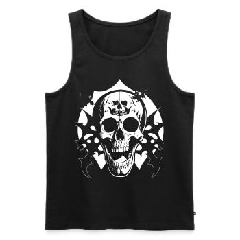 Horror Skull Skull Art Skull Gothic Heavy Metal - Men's Premium Organic Tank Top - black - Front - Michal (187cm)