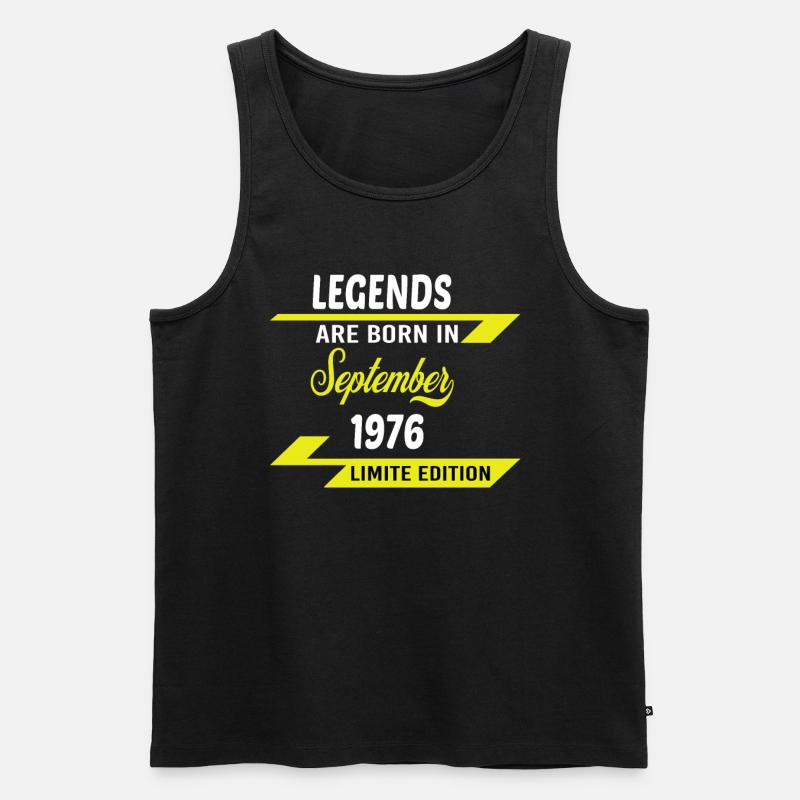LEGENDS ARE BORN IN 1976 GEBURTSTAGSGESCHENK - Männer Premium Bio Tank Top - Schwarz
