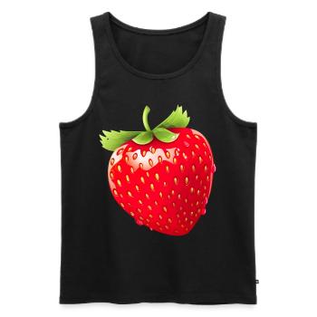 Erdbeere Erdbeeren für einen Erdbeer Liebhaber - Männer Premium Bio Tank Top - Schwarz - Vorne - AI Model Male 178 light (178cm)