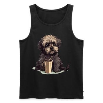 Bolonka Zwetna Puppy Dog Proud Mistress For - Men's Premium Organic Tank Top - black - Front - AI Model Male 178 light (178cm)