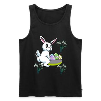 Easter Bunny Easter Nest Eggs Bunny Rabbit Child - Men's Premium Organic Tank Top - black - Front - AI Model Male 178 light (178cm)
