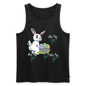 Kind Kinder Kleinkind Baby Ostern Eier Hase Blumen - Männer Premium Bio Tank Top - Schwarz - Vorne - Michal (187cm)