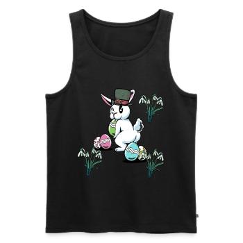 Oeufs de Pâques Fête de Pâques Lapin de Pâques enfant - Débardeur bio Premium Homme - noir - Devant - Michal (187cm)