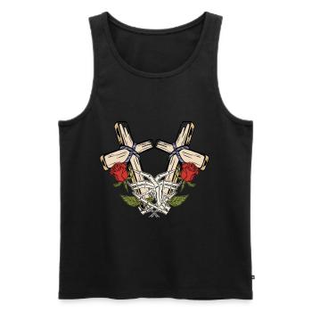 Halloween Horror Vampire Cross - Men's Premium Organic Tank Top - black - Front - Michal (187cm)