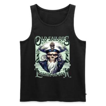 Sailor Skull Skull Captain Ahoy Ship - Men's Premium Organic Tank Top - black - Front - AI Model Male 178 light (178cm)