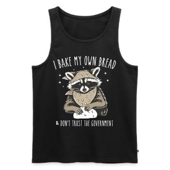 Funny Raccoon - I Bake My Own Bread - Débardeur bio Premium Homme - noir - Devant - Michal (187cm)
