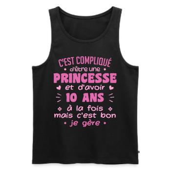 Woman Princess Birthday 10 Year Old - Men's Premium Organic Tank Top - black - Front - Michal (187cm)