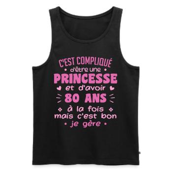 Woman Princess Birthday 80 Years - Men's Premium Organic Tank Top - black - Front - Michal (187cm)
