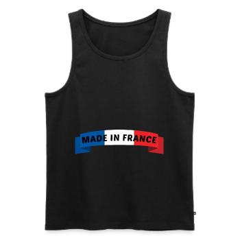 made in france - fabriqué en france - Débardeur bio Premium Homme - noir - Devant - AI Model Male 178 light (178cm)