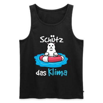 Protects the Climate Polar Bear Baby Comic Cartoon - Men's Premium Organic Tank Top - black - Front - Michal (187cm)
