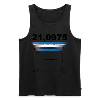 21,0975 Halbmarathon - Männer Premium Bio Tank Top - Schwarz - Vorne - AI Model Male 178 light (178cm)