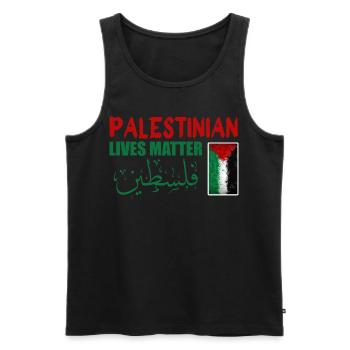 Palestinian Lives Matter - Débardeur bio Premium Homme - noir - Devant - Michal (187cm)