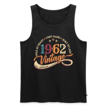 Vintage born 1962 Design Born 1962 Gift - Men's Premium Organic Tank Top - black - Front - Michal (187cm)