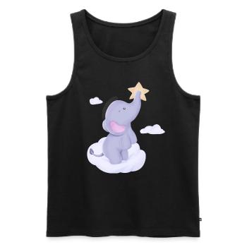 Baby Elephant Drôle De T-shirt Doux Idée Cadeau - Débardeur bio Premium Homme - noir - Devant - AI Model Male 178 light (178cm)