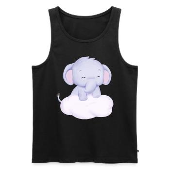 Baby Elephant Funny Sweet T-shirt Gift Idea - Men's Premium Organic Tank Top - black - Front - AI Model Male 178 light (178cm)