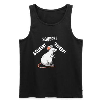 Souris Tshirt Souris Hommes Enfants Femmes - Débardeur bio Premium Homme - noir - Devant - Michal (187cm)