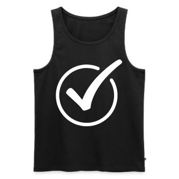 Haken Emoji Skizze Zeichnung weiß - Débardeur bio Premium Homme - noir - Devant - Michal (187cm)