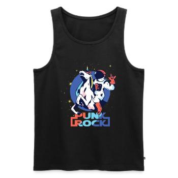 Punkrock Musik Punker Punkrock Irokesenschnitt - Männer Premium Bio Tank Top - Schwarz - Vorne - AI Model Male 178 light (178cm)