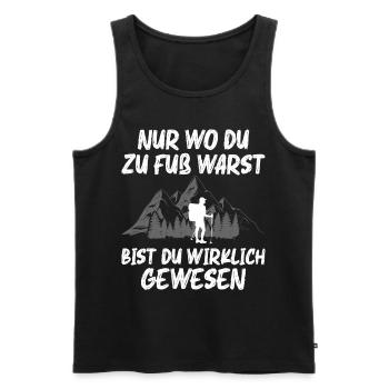 Wandern Geschenk Für Wanderer Berge Trekking - Männer Premium Bio Tank Top - Schwarz - Vorne - Michal (187cm)