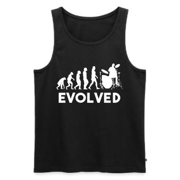 Drummer Schlagzeug Evolution - Männer Premium Bio Tank Top - Schwarz - Vorne - AI Model Male 178 light (178cm)
