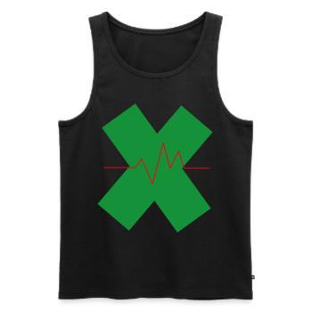 Santé X signe de vie croise le rythme cardiaque - Débardeur bio Premium Homme - noir - Devant - Michal (187cm)