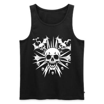 Horror Skull Skull Art Skull Gothic Heavy Metal - Men's Premium Organic Tank Top - black - Front - Michal (187cm)
