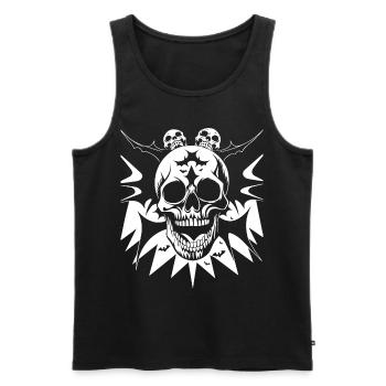 Horreur Crâne Crâne Art Crâne Gothique Heavy Metal - Débardeur bio Premium Homme - noir - Devant - Michal (187cm)