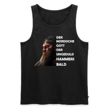 Wikinger Hammersbald Nordische Mythologie Ungeduld - Männer Premium Bio Tank Top - Schwarz - Vorne - Michal (187cm)