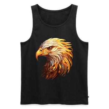 Eagle Head Gold Bird of Prey Bird Animal Nature - Débardeur bio Premium Homme - noir - Devant - Michal (187cm)