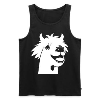 Lustige Lama-Silhouette Freche Spaß-Lamas - Männer Premium Bio Tank Top - Schwarz - Vorne - AI Model Male 178 light (178cm)