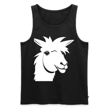 Lama Drôle Silhouette Effronté Amusant Lamas - Débardeur bio Premium Homme - noir - Devant - AI Model Male 178 light (178cm)