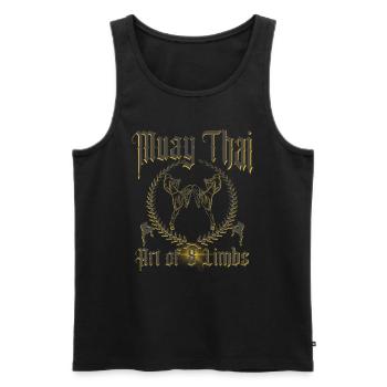 Muay Thai Kickboxen - Männer Premium Bio Tank Top - Schwarz - Vorne - AI Model Male 178 light (178cm)
