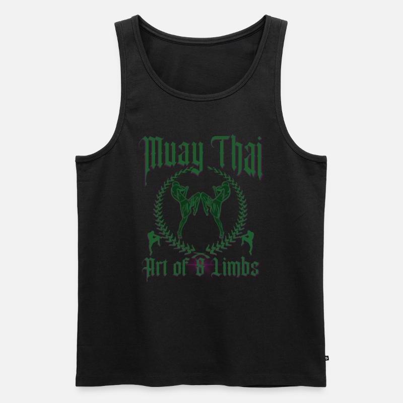 Muay Thai Kickboxen - Männer Premium Bio Tank Top - Schwarz