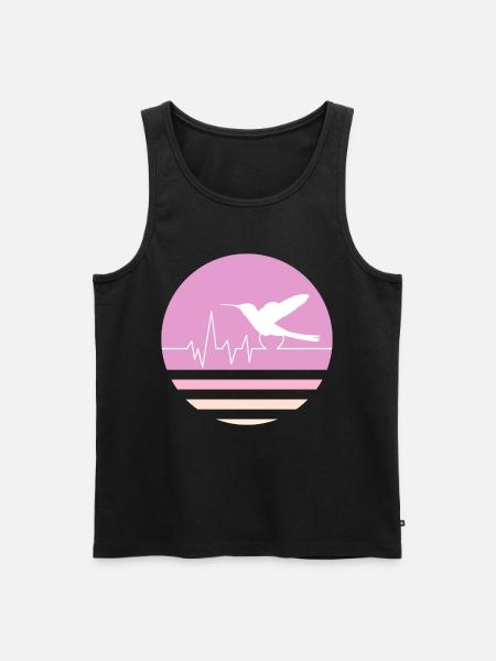 Pastel Pink Hummingbird - Men's Premium Organic Tank Top - black