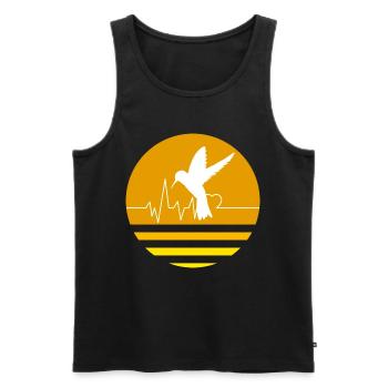 Pastelloranger Kolibri - Männer Premium Bio Tank Top - Schwarz - Vorne - AI Model Male 178 light (178cm)