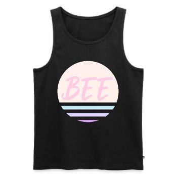 Biene Rosa - Männer Premium Bio Tank Top - Schwarz - Vorne - AI Model Male 178 light (178cm)
