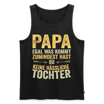 Papa Père Fille Fête des pères - Débardeur bio Premium Homme - noir - Devant - Michal (187cm)