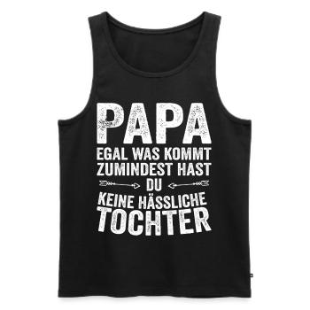 Papa Père Fille Fête des pères - Débardeur bio Premium Homme - noir - Devant - Michal (187cm)