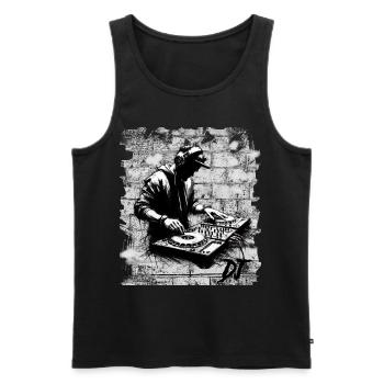 Disc jockey - Men's Premium Organic Tank Top - black - Front - Michal (187cm)