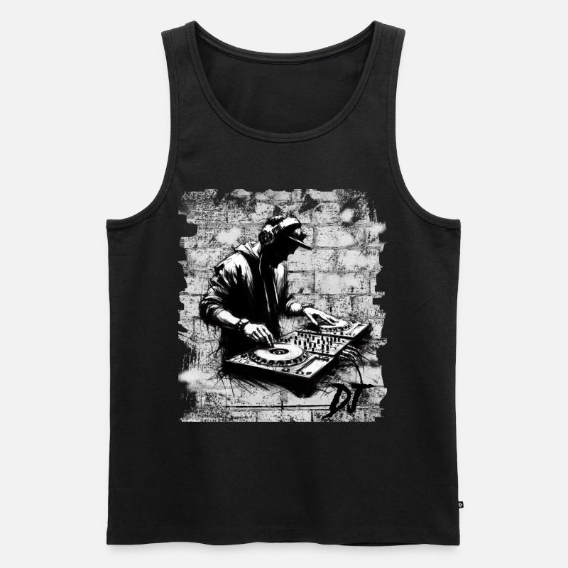 DJ - Männer Premium Bio Tank Top - Schwarz