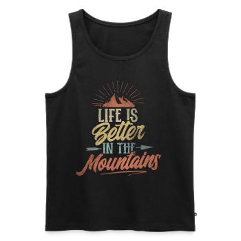 Life Is Better In The Mountains - Men's Premium Organic Tank Top - black - Front - Michal (187cm)